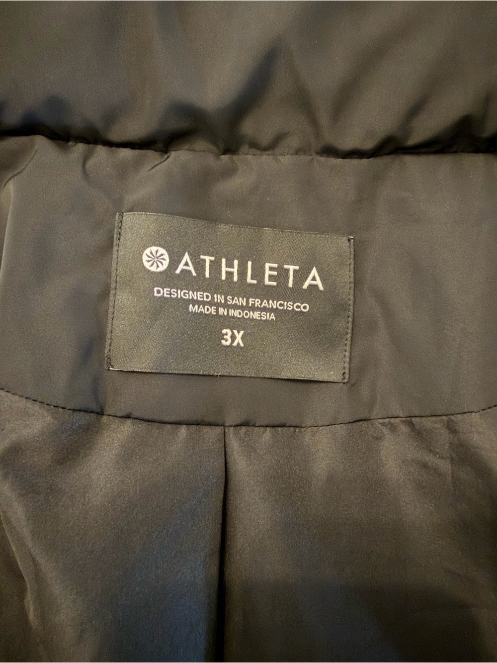 Athleta Point Reyes Bomber Jacket Black Hooded Ruched Oversized 3X - Picture 7 of 9